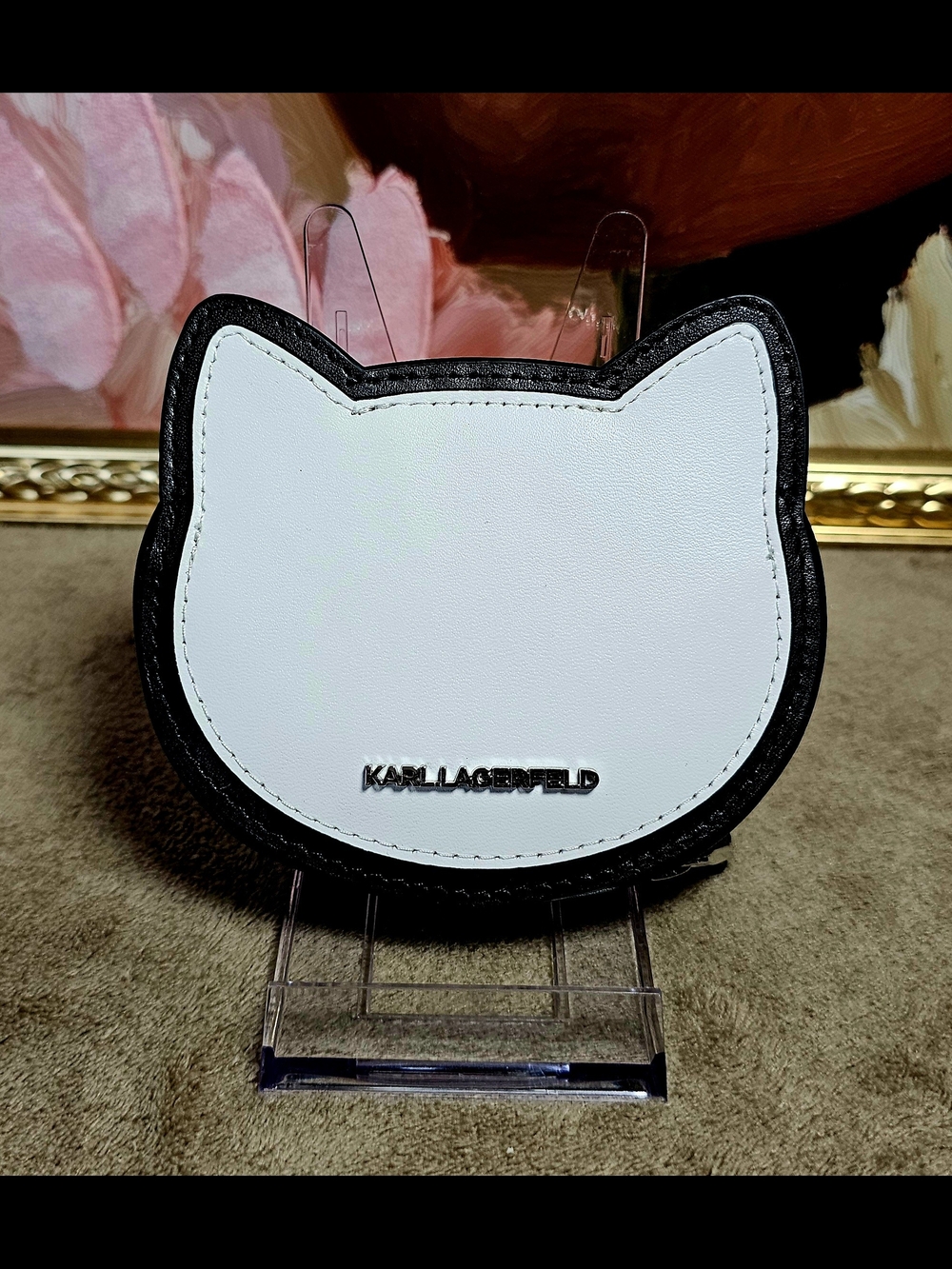 🐾 Karl Lagerfeld K/Ikonik Choupette Cowhide Leather Coin Purse - NWT - Picture 2 of 7